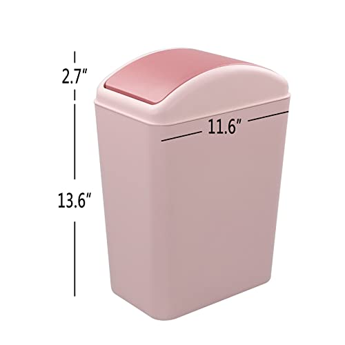 Parlynies 4,5 galón ružový Plastový odpadkový kôš, Kuchynský odpadkový kôš s otočným vekom, 1 balenie