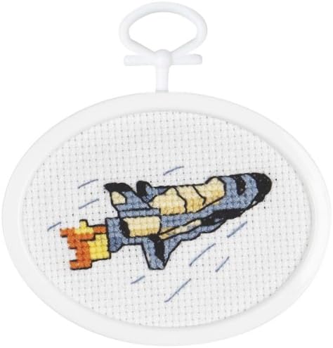 Rocketship Počítané Cross Stitch Kit