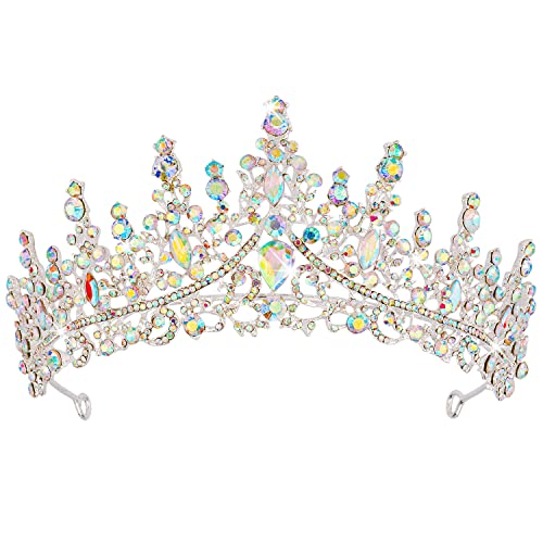 COCIDE Silver Tiara a Koruna pre ženy Crystal Queen Crowns princezná drahokamu čelenky pre dievča nevesta svadobné
