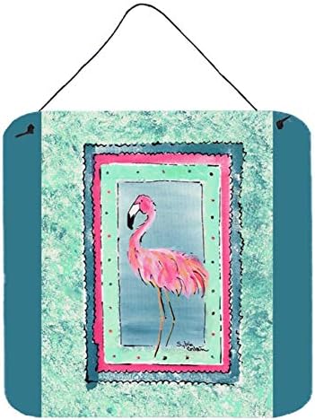 Caroline ' s Treasures 8107-CDS66 Bird-Flamingo nástenné alebo dverové Závesné výtlačky, hliníkový kovový nápis