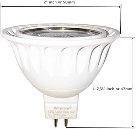 Anyray 1-žiarovka stmievateľná 5w GU5. 3 MR16 LED žiarovka, rovná 20W halogénová žiarovka, 12 VAC / DC, Teplá