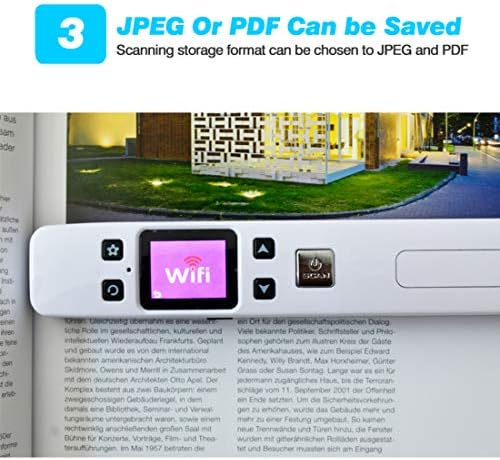 JMT Mini document Images Scanner 1050dpi Scan A4 veľkosť jpg / PDF Formate vysokorýchlostný prenosný LCD displej