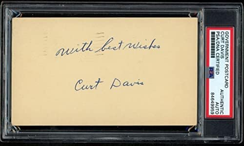 Curt Davis podpísaný / vpísaný 1949 GPC vládna Pohľadnica Phillies PSA / DNA-MLB rezané podpisy