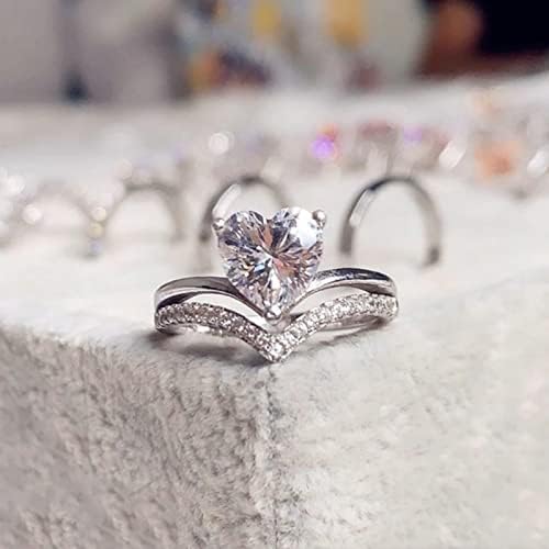 2023 nový Veľký Drahokamový prsteň v tvare lásky diamantový milostný prsteň elegantná geometria Drahokamový prsteň
