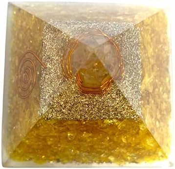 Spiritual Elementz Reiki Healing Orgonite Yellow Crystal Orgone Pyramid Stone pre pozitívnu energiu
