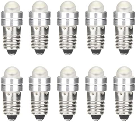 Gutreise E5 LED žiarovky, 10ks E5 skrutkové žiarovky DC 4,5 v Studená biela 0,2 W 6-7Lm
