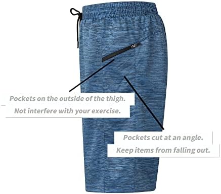 PRTCYPNT Pánske športové šortky na cvičenie Quick Dry 10 šortky do posilňovne so sťahovacími šnúrkami na zips