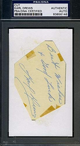 Fred Hutchinson D. 64 Psa/dna certifikovaný 3x5 Index Cut podpísaný autentický autogram-MLB Cut Signatures