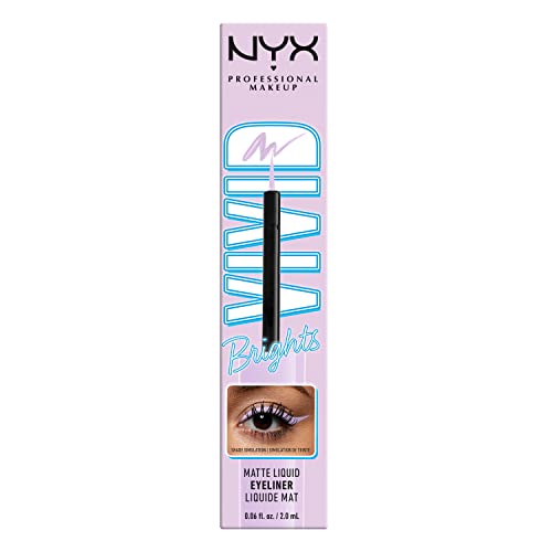 NYX PROFESSIONAL MAKEUP Vivid Brights Liquid Liner, očné linky odolné voči rozmazaniu s presnou špičkou-lila