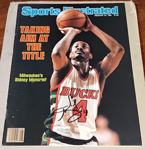 Sidney Moncrief Milwaukee Bucks podpísal 1982 Sports Illustrated SI COA žiadne časopisy NBA s podpisom