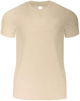 Pánske ležérne Jednofarebné V-Neck T-Shirt ľahké Fitness Tee topy módne obchodné krátky rukáv