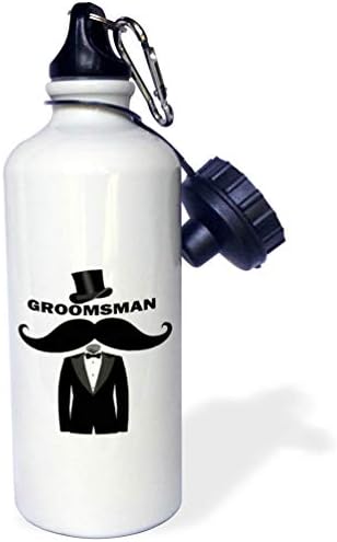 3drose Groomsman s cylindrom, fúzmi a Smokingovou fľašou na vodu, 21 uncí