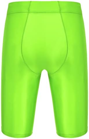 Qinciao Pánske lesklé kompresné šortky Rýchle suché športové krátke šortky mäkké bežecké nohavice plavky