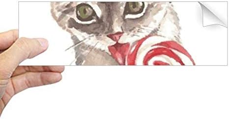 DIYthinker Malá Mačka Lízatko Akvarel Zviera Obdĺžnik Nárazník Nálepka Notebook Okno Obtlačok