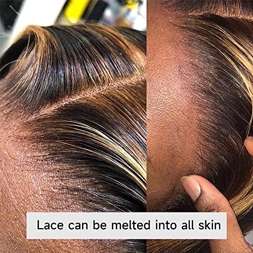 KeaBalo Highlight Ombre Lace predné parochne ľudské vlasy vopred trhané s detskými vlasmi 13x4 telo Vlna čelné