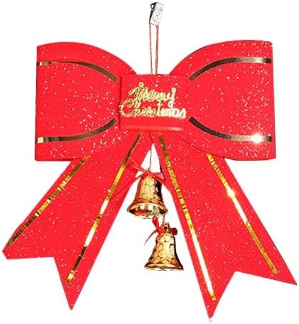 Vianočný strom dekorácie červený veľký Motýlik 13cm s príveskom zvonček Valentines Day elektrické svetlá